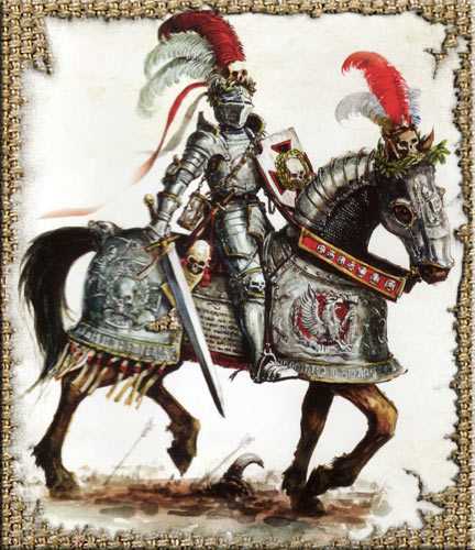 Exemple de harnois complet de qualité avec un chevalier de la Reiksgard